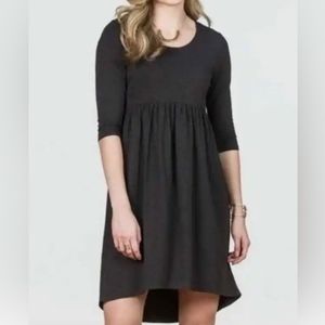 Matilda Jane Discovery Dress Women's S Gray Pleated Babydoll Minimalist Retro